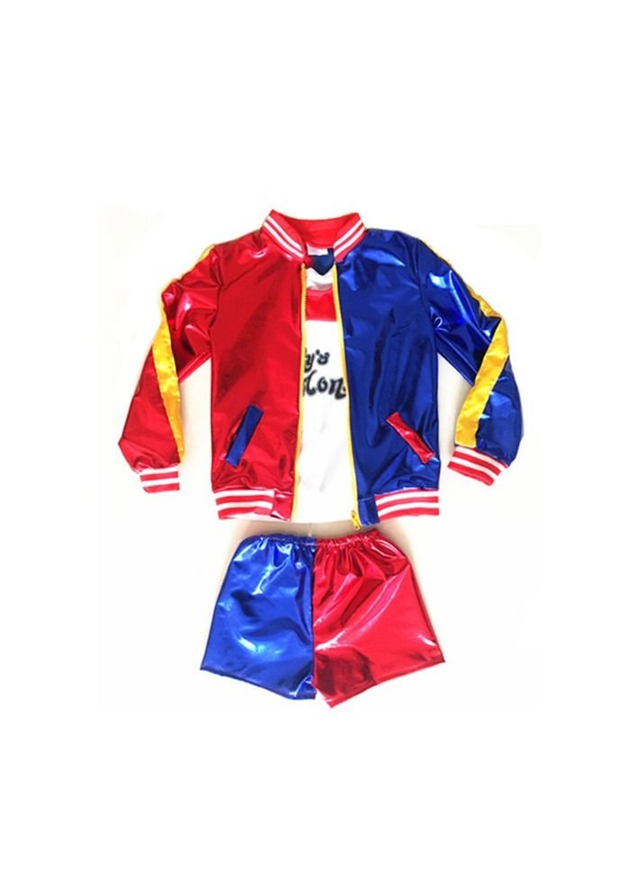 Kids Girls Costume Fancy Dress Cosplay Costume Outfit Characters Costumes,Girls Costume Includes Jacket,T-Shirt,and Shorts  - Image 1