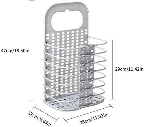 Rexmon Rexmon Wall Mounted Bathroom Hanging Mesh Laundry BasketToiletry Organization Washing Bin HomePortable Magic Sticker Plastic Laundry Hamper Bag for BathroomBedroom Dirty Clothes  - Image 5