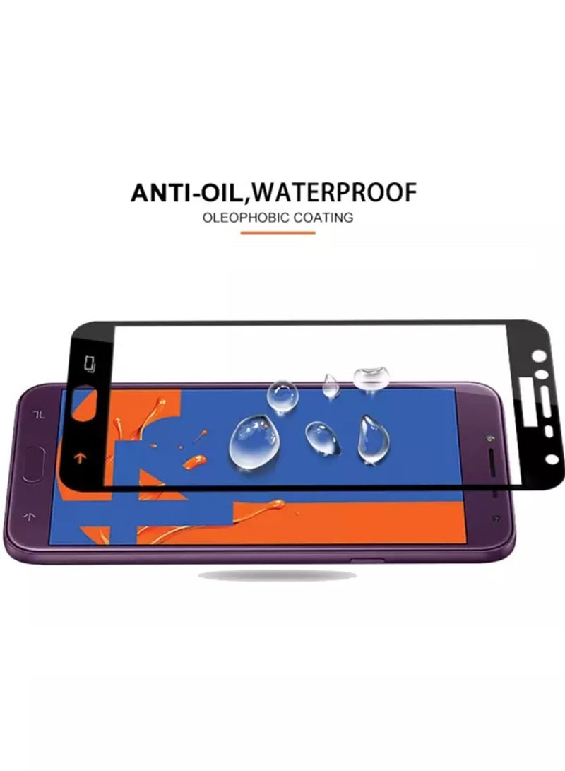 تيمبرد غلاس واقي شاشة ذو حافة سوداء من الزجاج المقوى متوافق مع هاتف Samsung Galaxy J4 - Image 2