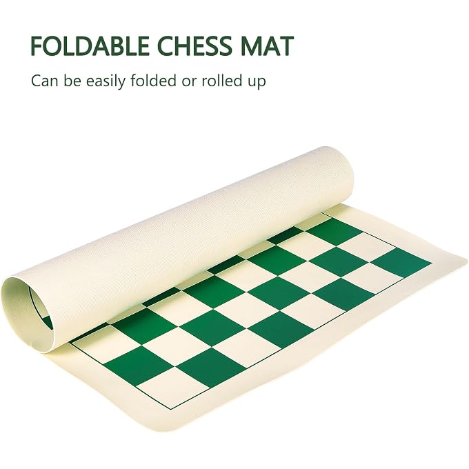 Elongdi Roll-Up Vinyl Chess Board Mat - 15.5" Chess Mat for 3-Inch King, Lightweight & Non-Slip Portable Travel Chess Board for Beginner and Kids - No Chess Pieces - Image 2