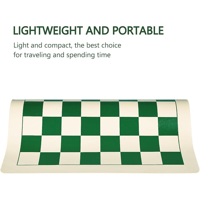Elongdi Roll-Up Vinyl Chess Board Mat - 15.5" Chess Mat for 3-Inch King, Lightweight & Non-Slip Portable Travel Chess Board for Beginner and Kids - No Chess Pieces - Image 3