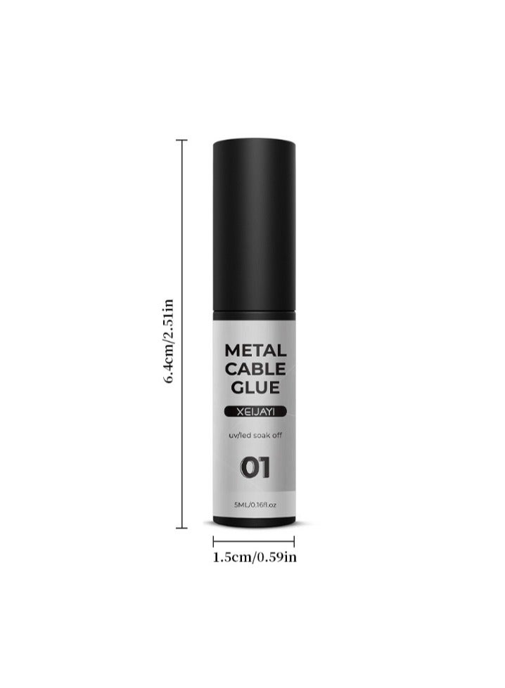 XEIJAYI Metallic Gel Nail Polish, Matel Cable Nail Gule  Painting Drawing UV Gel Polish, DIY Design Creative Gel Polish Painting Drawing Nail Design Gel for Nail Art Silver  Color 5ml - Image 2