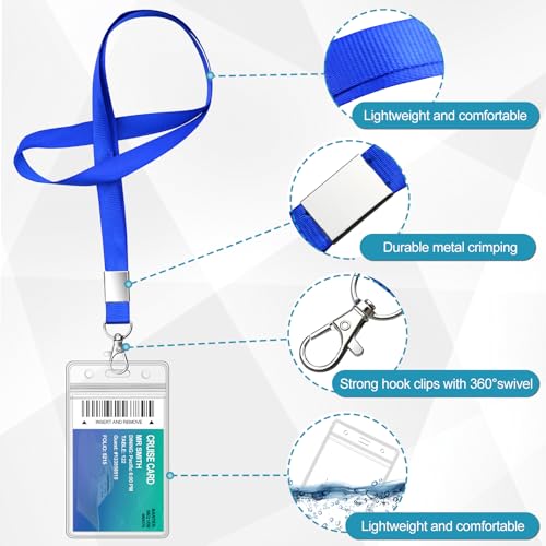 koorito 12 Pack Cruise Lanyard with ID Card Holder Colorful Lanyard with Waterproof ID Badge Holder (12 Colors) - Image 3