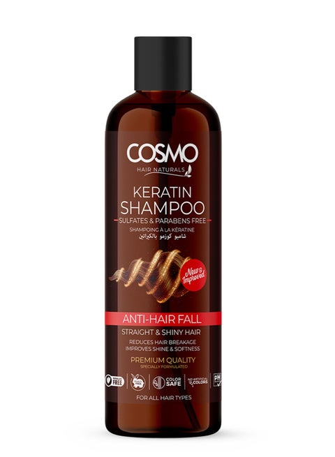 Keratin Shampoo Anti Hair Fall Free of Parabens And Sulfates 480Ml