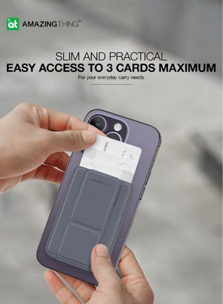 حامل بطاقات Smoothie Pro MagSafe Wallet مع قبضة يد وحامل متعدد الزوايا لسلسلة iPhone 14 / 13 / 12 - أرجواني غامق - view 4
