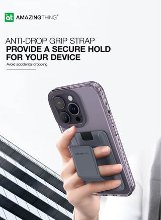 حامل بطاقات Smoothie Pro MagSafe Wallet مع قبضة يد وحامل متعدد الزوايا لسلسلة iPhone 14 / 13 / 12 - أرجواني غامق - view 3