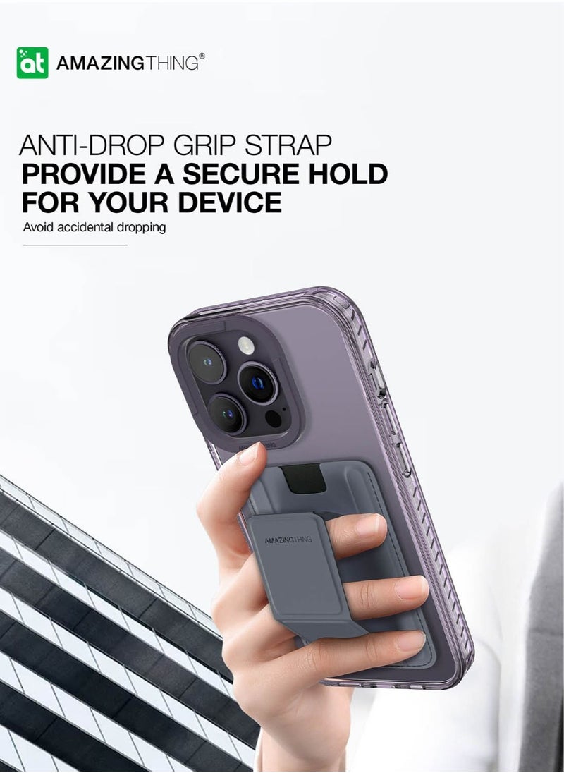 AMAZINGthing - Smoothie Pro MagSafe Wallet Card Holder with Hand Grip & Multi Angle Stand for iPhone 14 / 13 / 12 Series - Deep Purple - Image 1