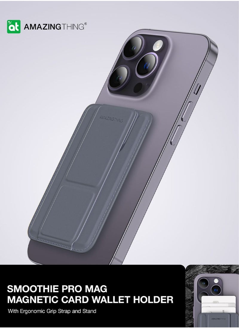 AMAZINGthing - Smoothie Pro MagSafe Wallet Card Holder with Hand Grip & Multi Angle Stand for iPhone 14 / 13 / 12 Series - Deep Purple - Image 1
