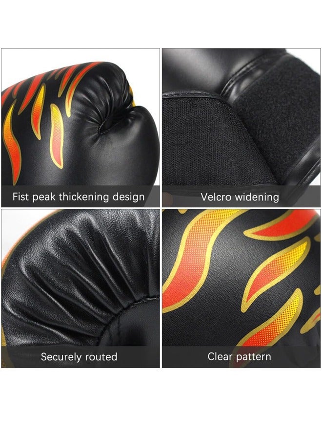 زي سي إم - هابي قفازات ملاكمة للأطفال، قفازات ملاكمة احترافية للشباب مع شبكة مسامية وجلد بولي يوريثان متين، تصميم لهب أحمر، مثالية لحقيبة اللكم، الكيك بوكسينغ، الملاكمة التايلاندية وفنون القتال المختلطة - Image 4