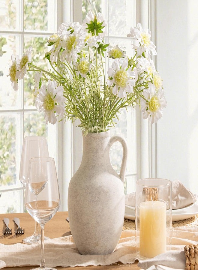 Vanselia Ceramic Flower Vase Home Decor - Table Flowers Vases Living Room Bedroom Plant Decorations Modern Farmhouse Vintage for Kitchen Shelf Office Coffee Dining Desk House Women Gift (Rustic, 10") - Image 3