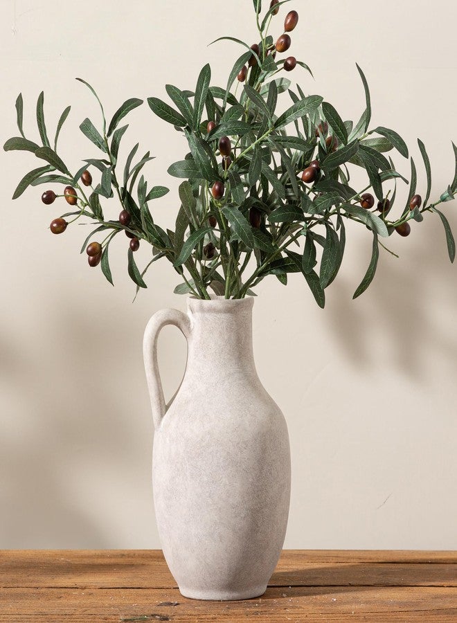 Vanselia Ceramic Flower Vase Home Decor - Table Flowers Vases Living Room Bedroom Plant Decorations Modern Farmhouse Vintage for Kitchen Shelf Office Coffee Dining Desk House Women Gift (Rustic, 10") - Image 4