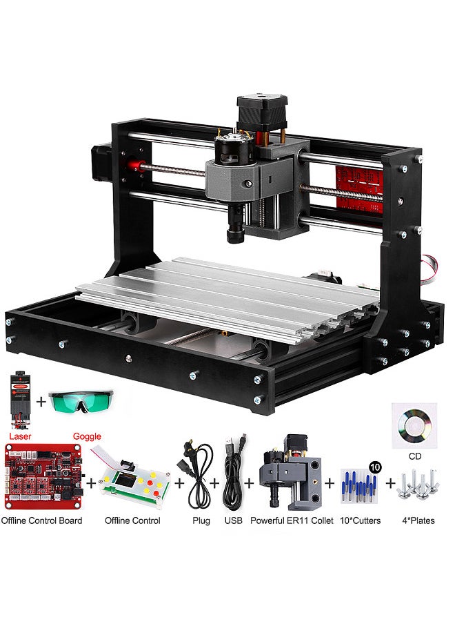 Generic - 5500mw Upgrade Version CNC 30*18 PRO GRBL Control DIY Mini CNC Machine 3 Axis Pcb Milling Machine Wood Router Engraver with Offline Controller - Image 1