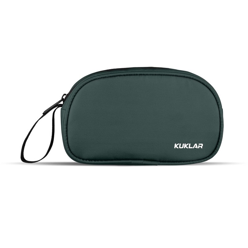 KUKLAR Premium Travel Pouch Multipurpose Carry Bag for Toiletries Cables Stationery Pencil Pouch and Daily Essentials Lightweight with Zipper for Travel School (Dark Green) - Image 2
