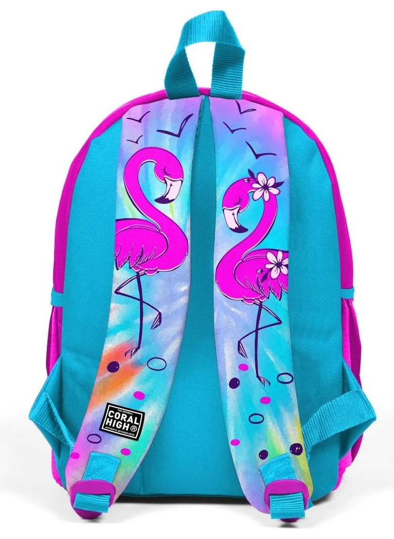CORAL HIGH Mini Nest Backpack Blue Pink Flamingo Patterned Two Compartments 23530