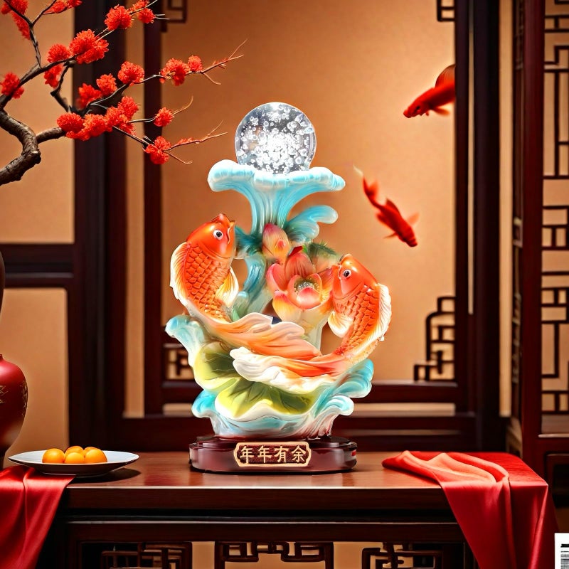 FUNSXBUG 13.7 Inch Large Chinese Feng Shui Fish Statue Feng Shui Decor Home Office Decoration Tabletop Decor Ornaments Good Lucky Gifts - Image 4