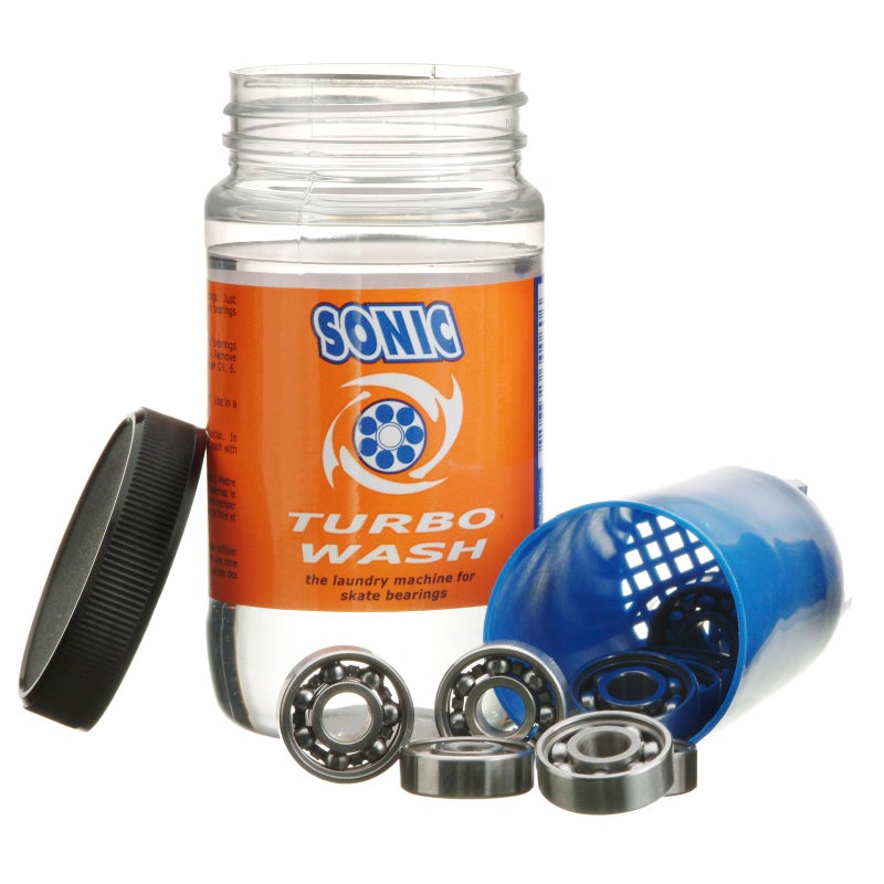 SONIC Turbo Wash, Complete Skate Bearing Cleaning Kit Includes 8 oz Citrus Cleaner, Inline Skates, Roller Skates, Skateboards, Patented, Made in USA - Image 1