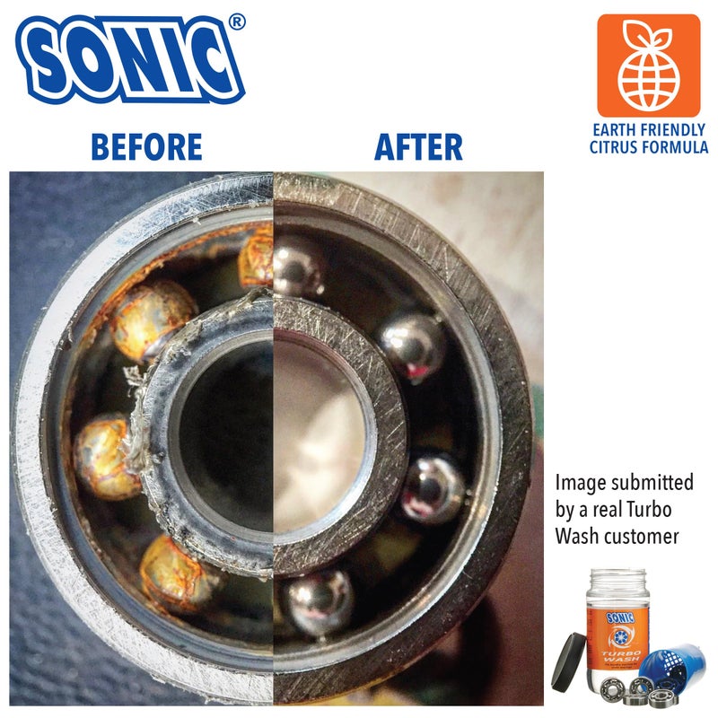 SONIC Turbo Wash, Complete Skate Bearing Cleaning Kit Includes 8 oz Citrus Cleaner, Inline Skates, Roller Skates, Skateboards, Patented, Made in USA - Image 5
