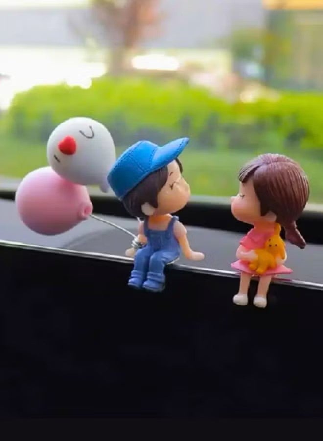 YJ 2pcs Cute Couple Shape Home Office Decorations with Balloon, Car and Office Accessories, Room Decoration - Image 4