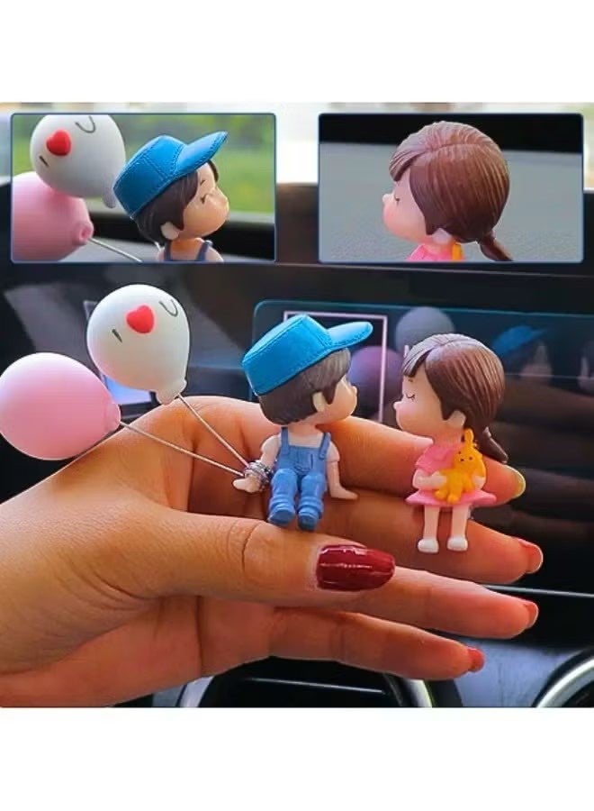 YJ 2pcs Cute Couple Shape Home Office Decorations with Balloon, Car and Office Accessories, Room Decoration - Image 3