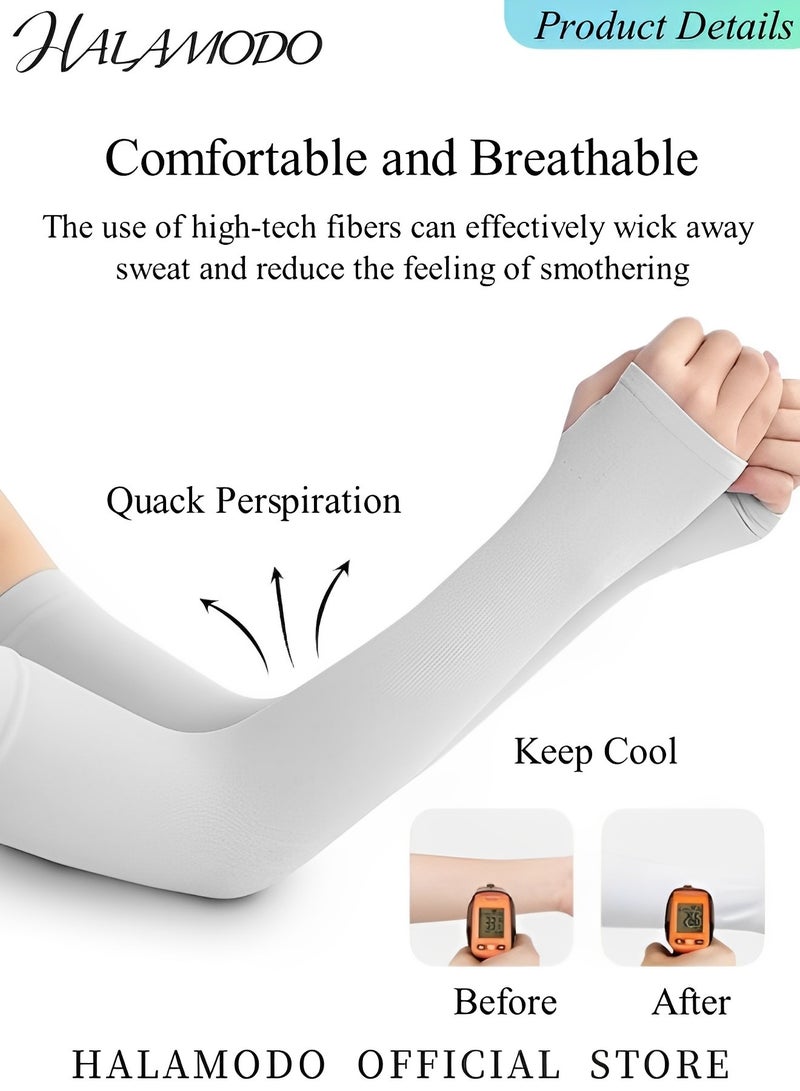 HALAMODO 3 Pairs Sun Protection Sleeves UV Protection Cooling Arm Sleeves Compression Golf Cooling Arm Sleeves Baseball Sun Sleeves for Men Women Youth - Image 2