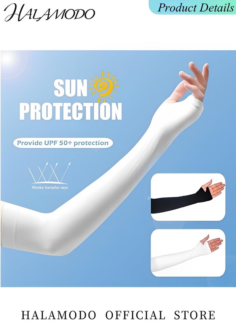 HALAMODO 3 Pairs Sun Protection Sleeves UV Protection Cooling Arm Sleeves Compression Golf Cooling Arm Sleeves Baseball Sun Sleeves for Men Women Youth - Image 3