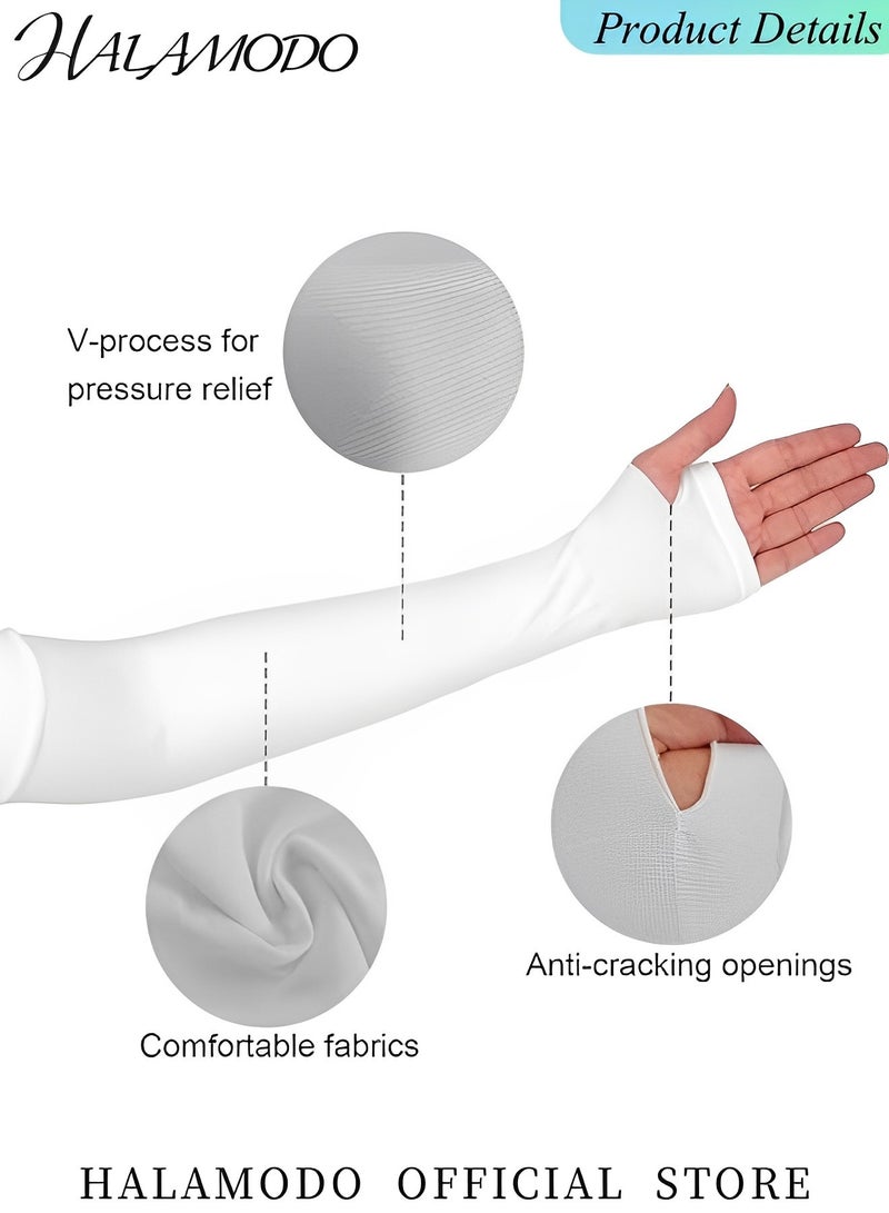 HALAMODO 3 Pairs Sun Protection Sleeves UV Protection Cooling Arm Sleeves Compression Golf Cooling Arm Sleeves Baseball Sun Sleeves for Men Women Youth - Image 4