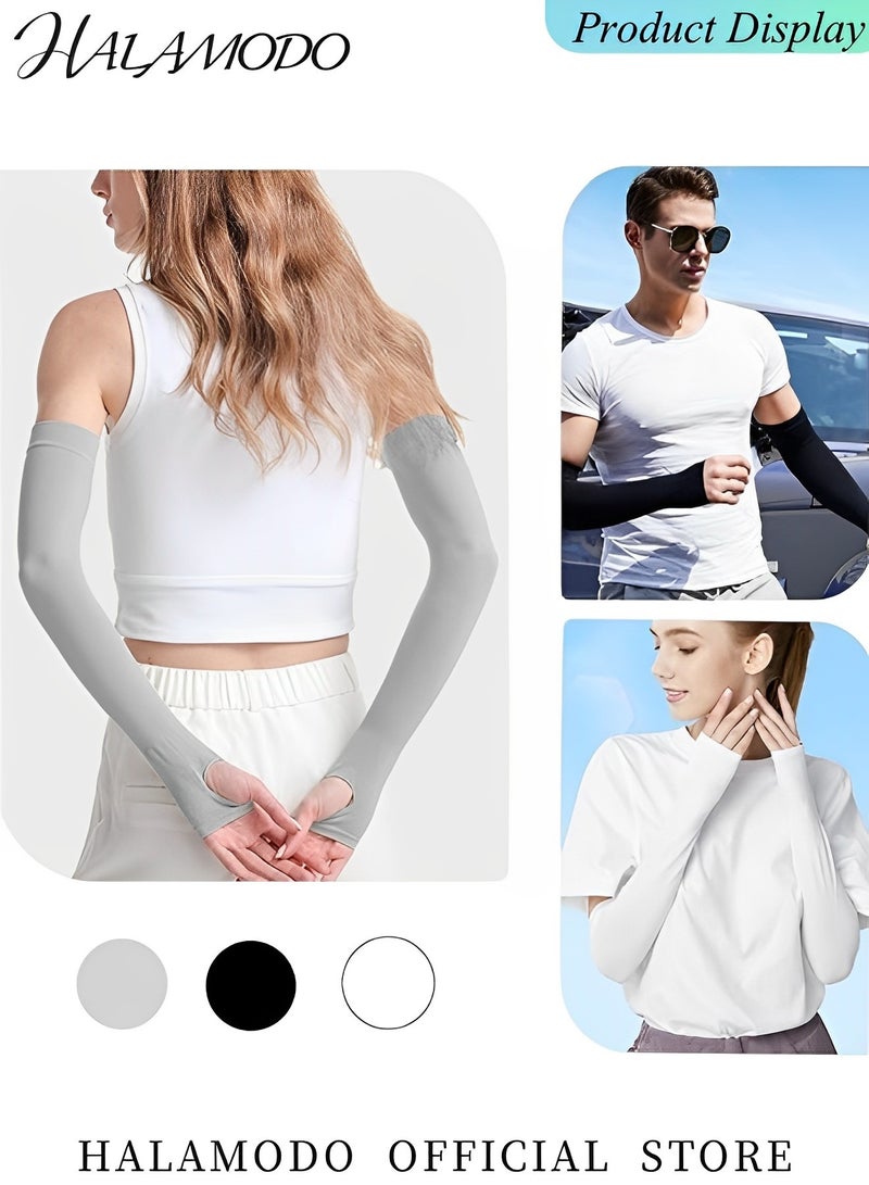 HALAMODO 3 Pairs Sun Protection Sleeves UV Protection Cooling Arm Sleeves Compression Golf Cooling Arm Sleeves Baseball Sun Sleeves for Men Women Youth - Image 5