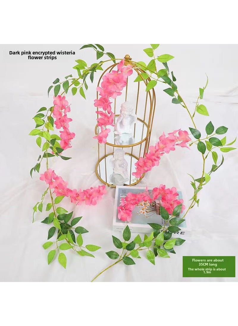Generic Artificial Wisteria Vine Flower Garland Decor 1 encrypted dark pink 