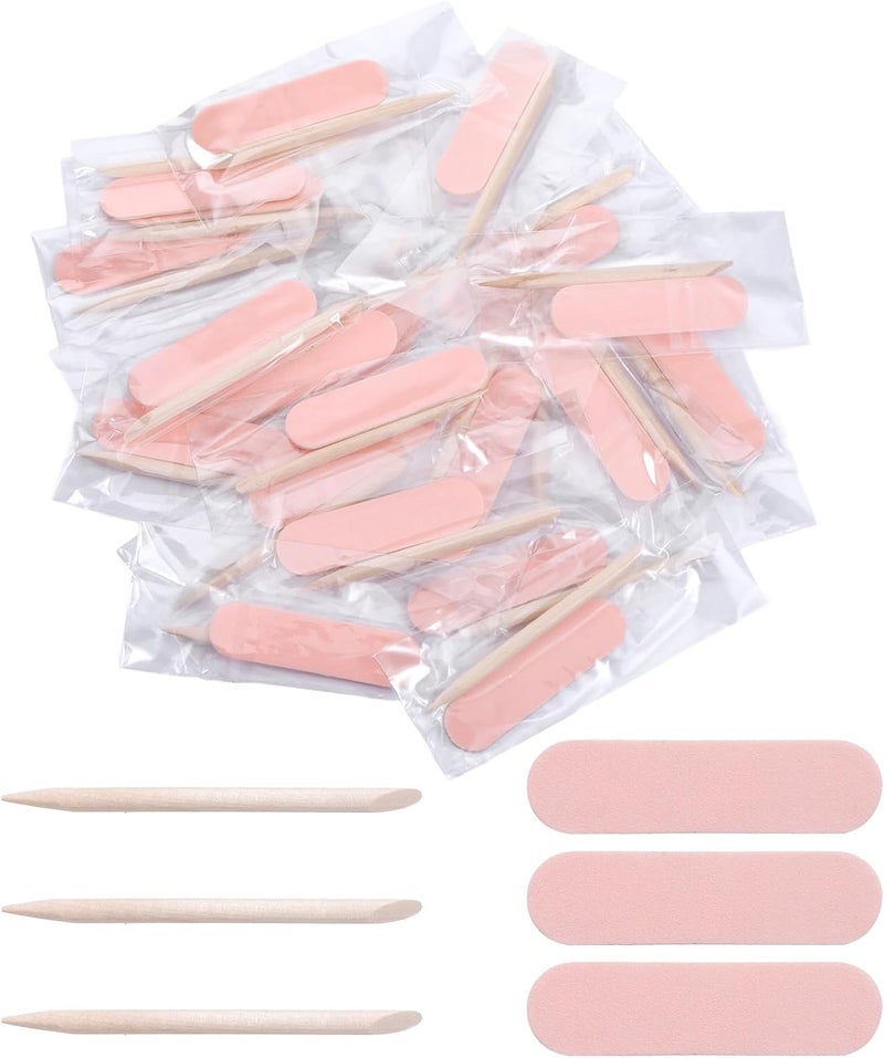 Ajcotahm 20PCS Mini Nail File Mini Cuticle Pusher for Press on Nails, Disposable Double Sided Nail Files Manicure Pedicure Tools - Image 1