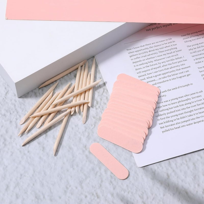 Ajcotahm 20PCS Mini Nail File Mini Cuticle Pusher for Press on Nails, Disposable Double Sided Nail Files Manicure Pedicure Tools - Image 4
