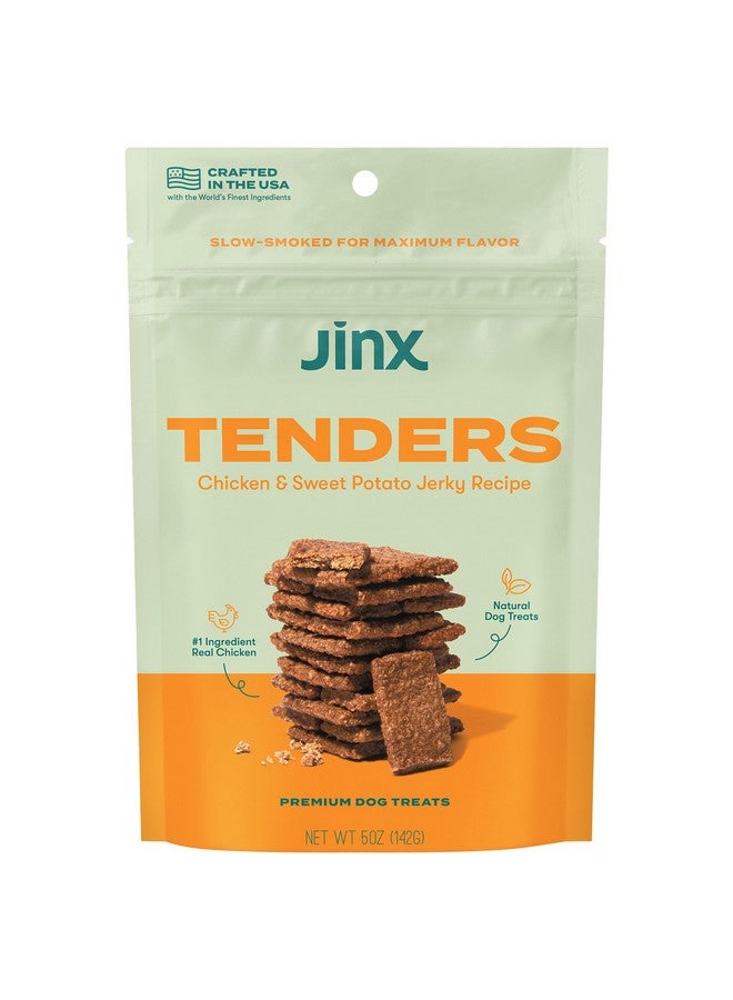 جينكس مكافآت الكلاب جينكس تندرز، دجاج مجفف، مكونات طبيعية بالكامل، طرية وطرية، قليلة السعرات الحرارية، دجاج مدخن ببطء وبطاطا حلوة، بدون مواد مالئة، 5 أونصة - Image 1