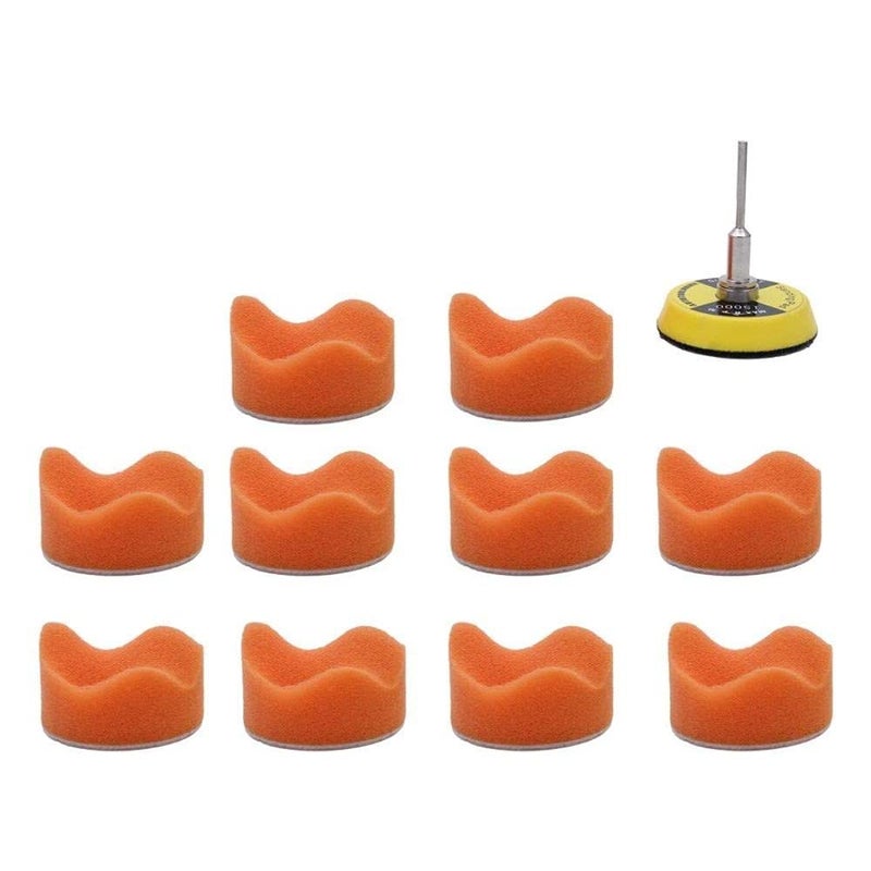 DIY Crafts CT-DIY-HI-41896 3" Wave Sponge Polishing Pad with 3" Buffing Backing Plate Tools Kit (Pack of 11 Pcs) - Image 1