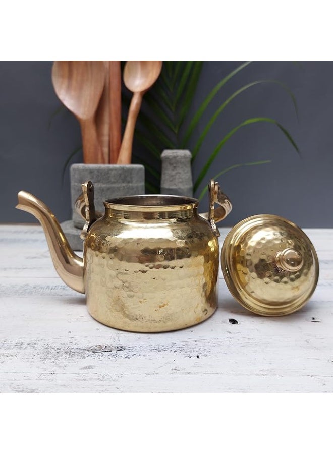 Zishta غلاية Zishta النحاسية | مثالية للشاي والقهوة | مطروقة يدوياً | مطلية بالقصدير | السعة: 1 لتر - Image 4