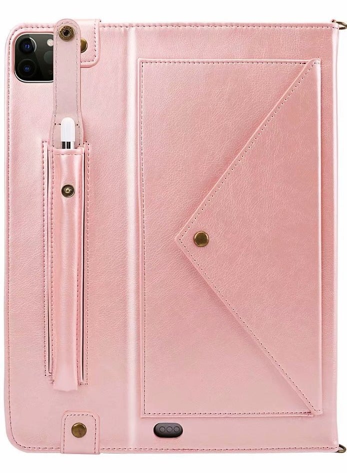 iPad Pro 11 Case with Shoulder Strap and Hand Band, PU Leather Shoulder Bag Envelope Wallet Cover with Card Holder Cash Pocket Pencil Holder for iPad Pro 11  - Image 3