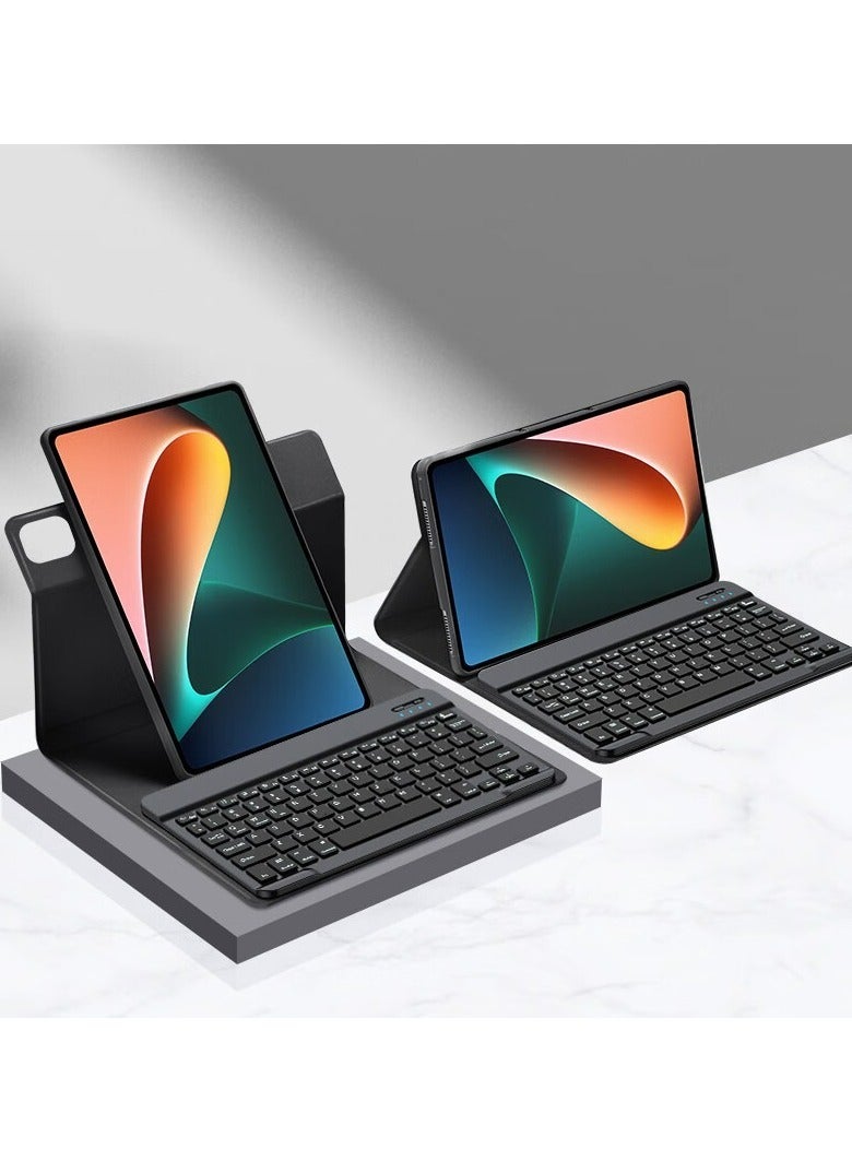 360 Degree Rotate Flip Protective Case Cover With Wireless Keyboard For Xiaomi Mi Pad 6 /Pad 6 Pro Black - Image 1