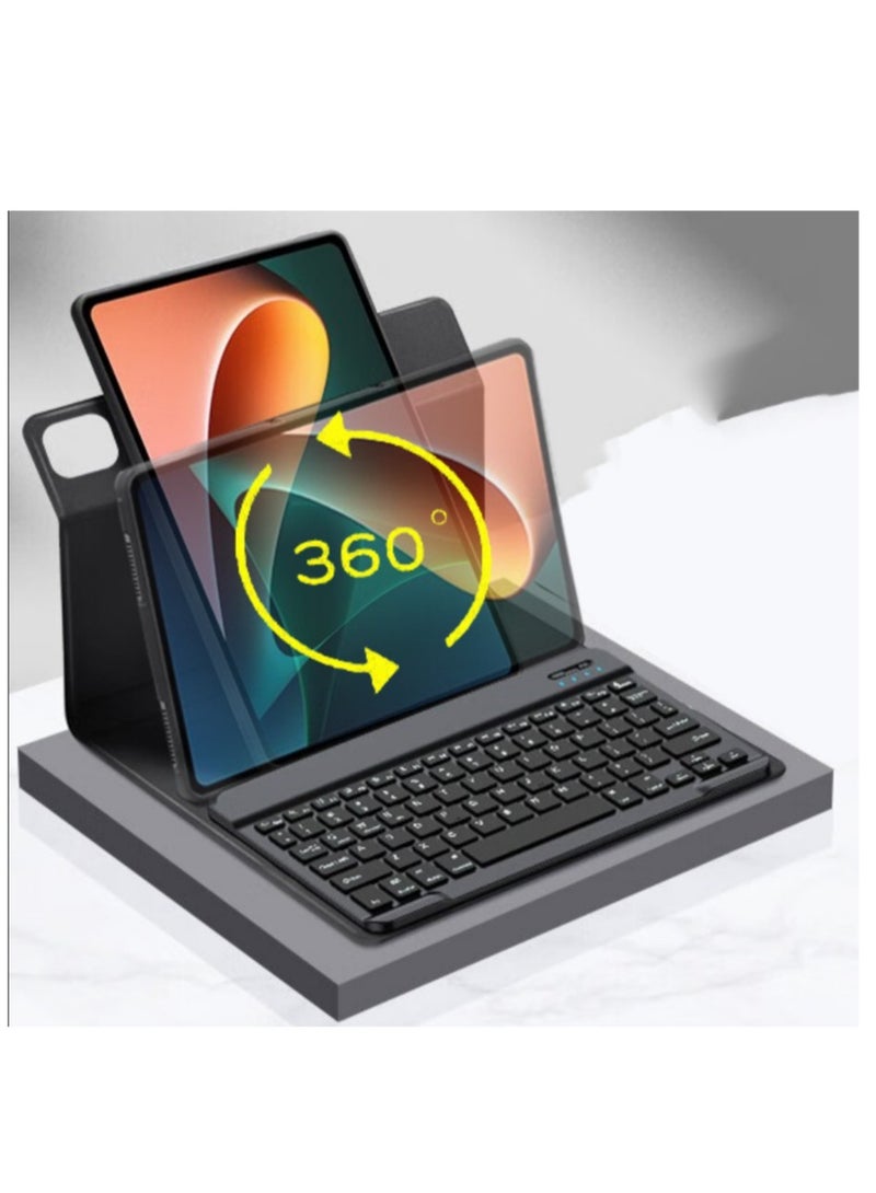 360 Degree Rotate Flip Protective Case Cover With Wireless Keyboard For Xiaomi Mi Pad 6 /Pad 6 Pro Black - Image 2