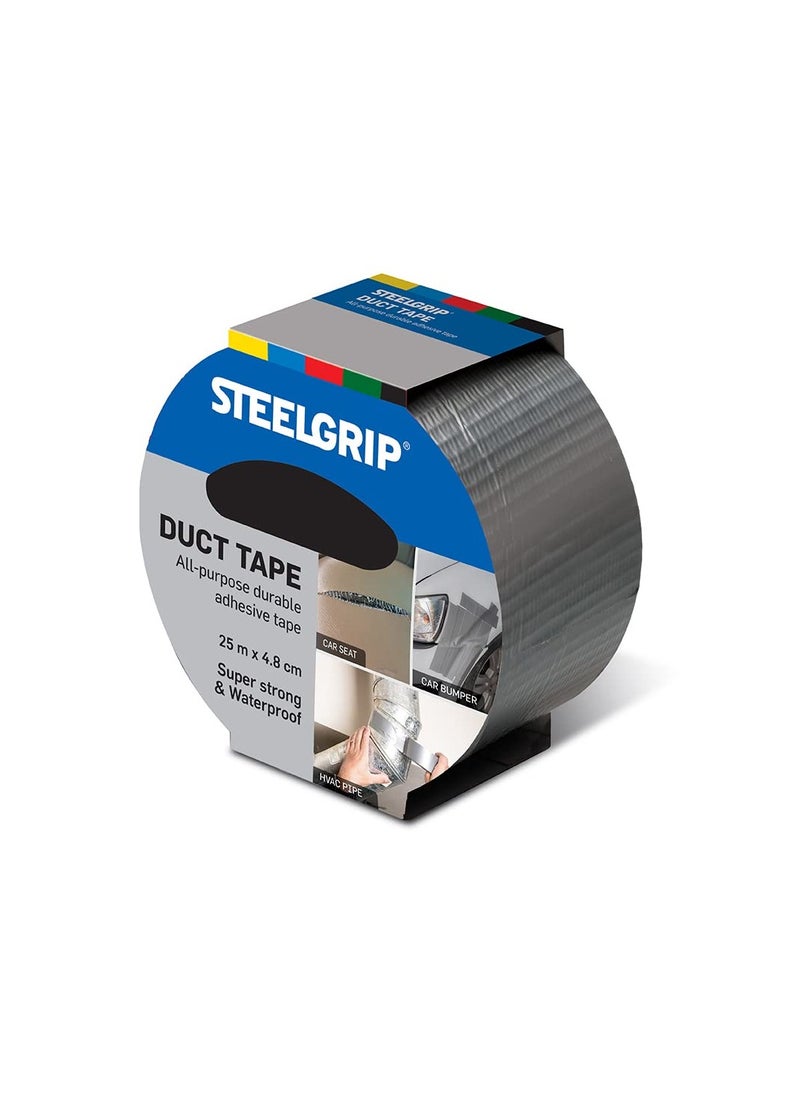 STEELGRIP Steelgrip Multi Purpose Duct Tape | Super-strong and Waterproof | Easy to Tear All Purpose Adhesive Tape (48 mm X 25 meters)  - Image 1