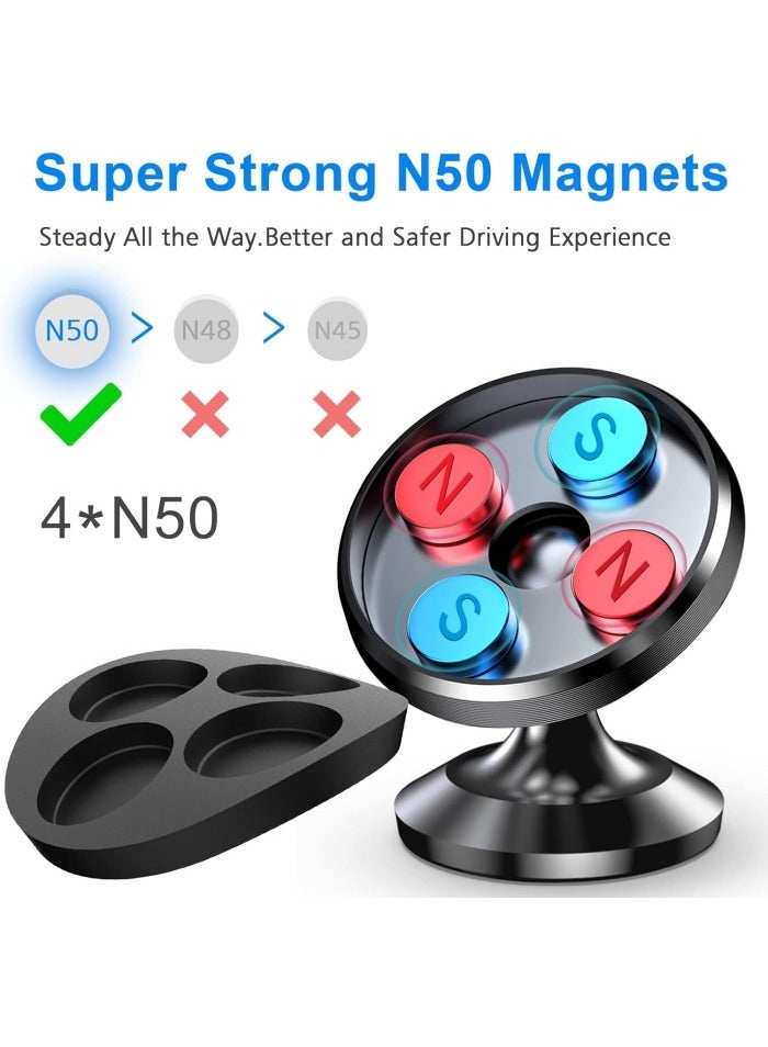 【2-Pack】Magnetic Phone Holder for car, [Strong Magnet] Magnetic Phone Mount for Car [4 Plate] iPhone Magnetic car Phone Holder Mount for Cell Phone [360° Rotation] Phone Holders for Your Car Magnetic - Image 4