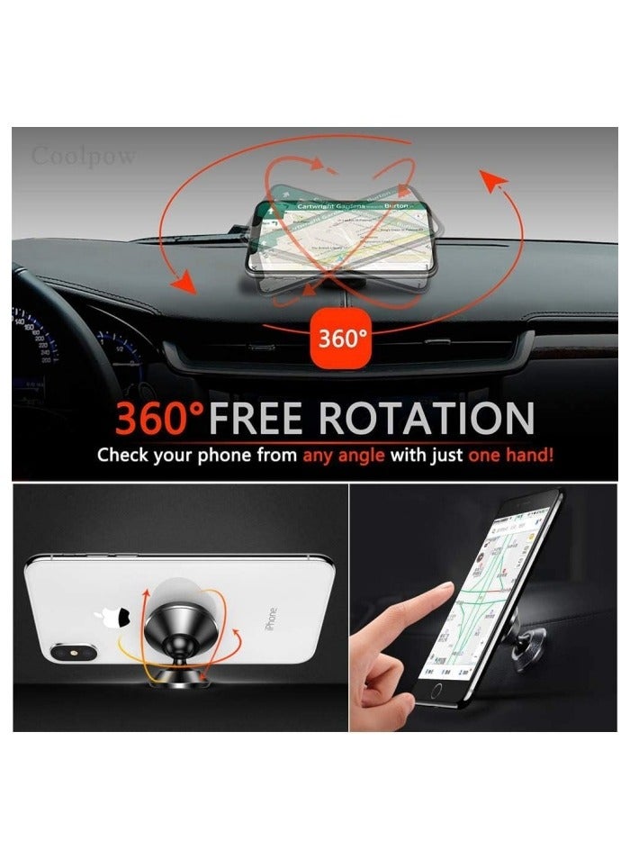 【2-Pack】Magnetic Phone Holder for car, [Strong Magnet] Magnetic Phone Mount for Car [4 Plate] iPhone Magnetic car Phone Holder Mount for Cell Phone [360° Rotation] Phone Holders for Your Car Magnetic - Image 5