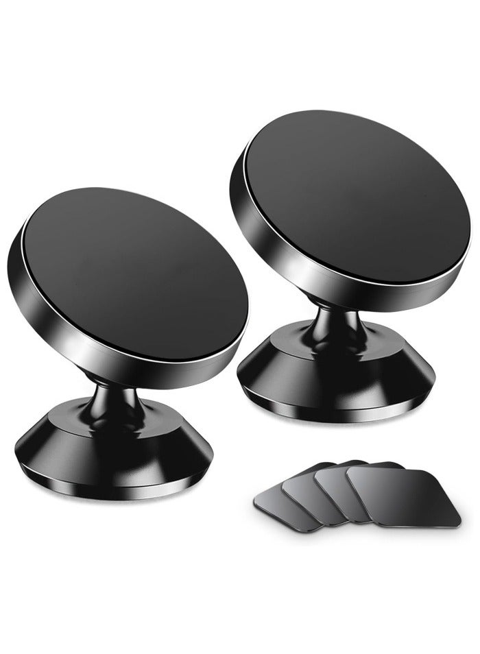 【2-Pack】Magnetic Phone Holder for car, [Strong Magnet] Magnetic Phone Mount for Car [4 Plate] iPhone Magnetic car Phone Holder Mount for Cell Phone [360° Rotation] Phone Holders for Your Car Magnetic - Image 1
