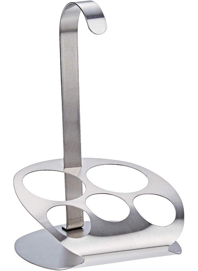 Harmony 83123 Salt And Pepper Shakers And Oil And Vinegar Bottles Set With Metal Stand Set - 5 Pieces - Clear - Image 3