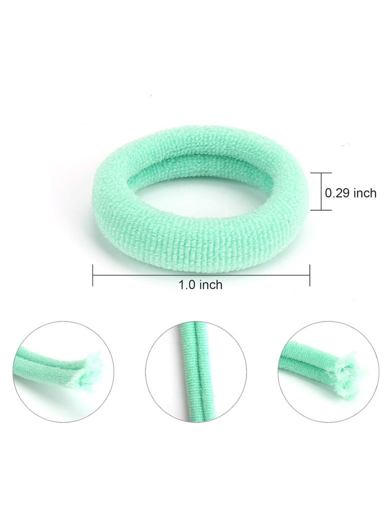Lelet 200Pcs Nylon Toddler Hair Elastics Ponytail Holder Soft & Seamless Baby Hair Ties, Colorful Rubber Bands for Girls, Gentle on Hair, 2.3cm Diameter-Candy - Image 3