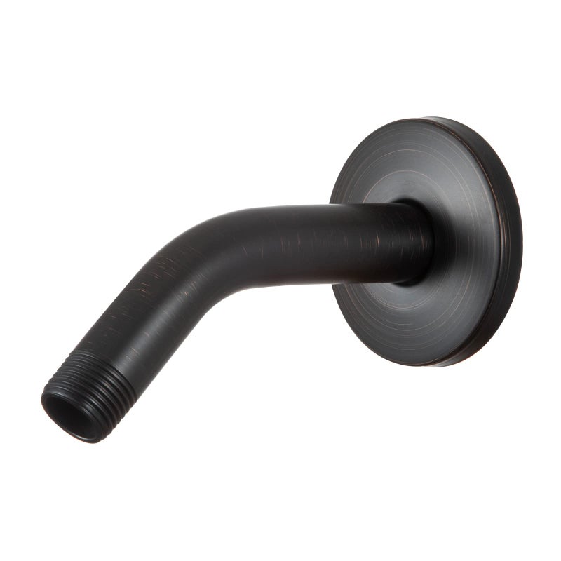 OFFO Shower Arm with Flange 6 in Oil Rubbed Bronze Wall Mount Replacement Angle Shower Head Arm WallMounted For Fixed Shower Head Handheld Showerhead