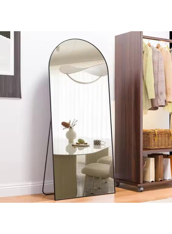 Full Length Mirror Arched Aluminum alloy Large Standing Dressing Mirror Hanging Leaning Against Wall Mounted Mirror with Stand for Bedroom Locker Room Living Room - Image 2