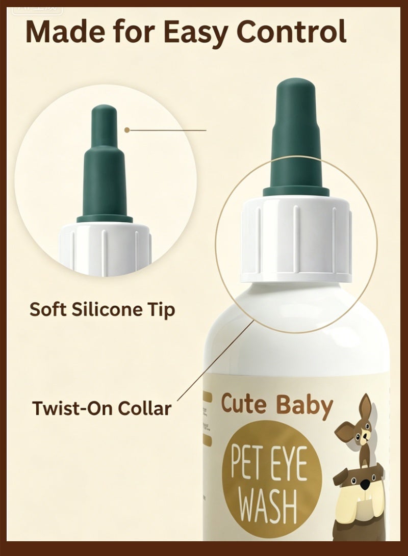 Dog and Cat Eye Wash | Eye Drops for Dogs and Cats to Flush and Soothe Eye Irritations, Dog Tear Stain Cleaner, Safe for All Animals. - Image 3