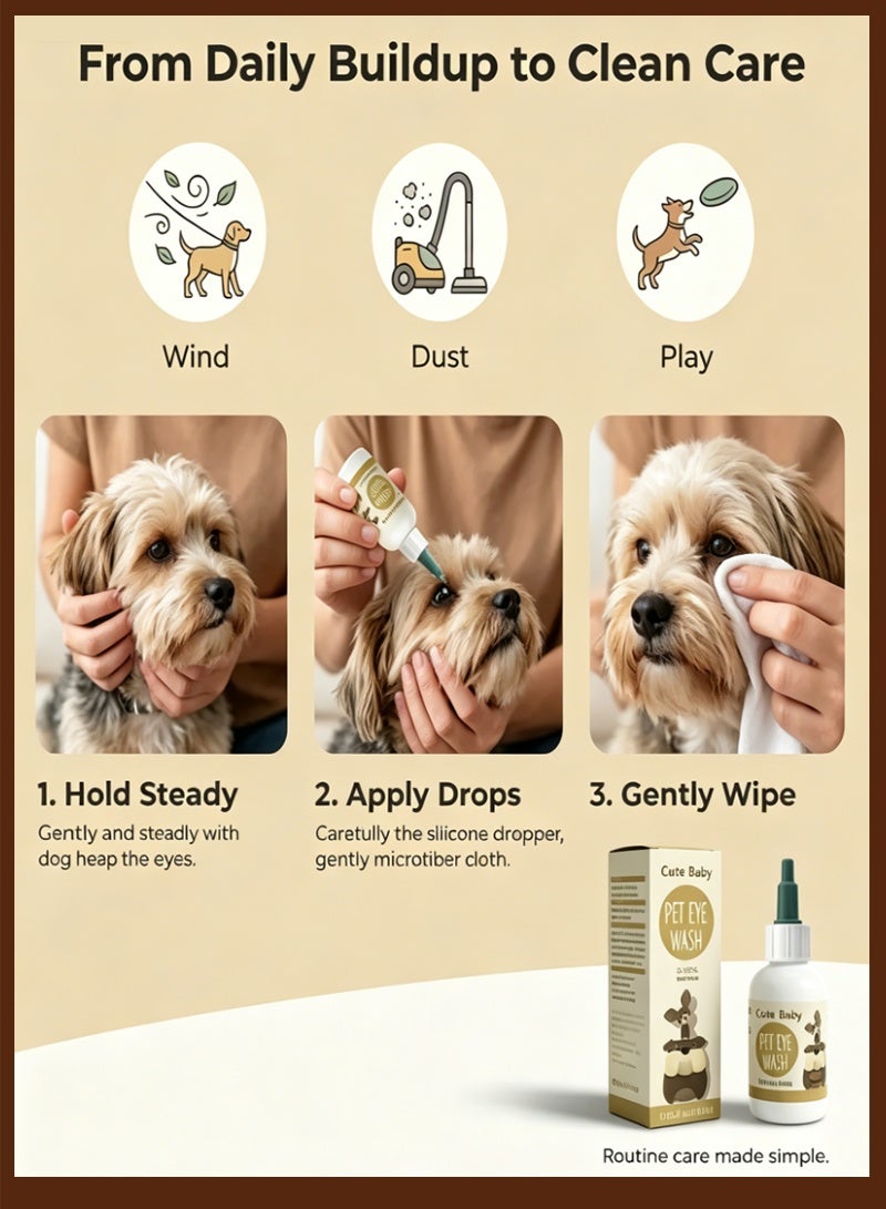 Dog and Cat Eye Wash | Eye Drops for Dogs and Cats to Flush and Soothe Eye Irritations, Dog Tear Stain Cleaner, Safe for All Animals. - Image 5