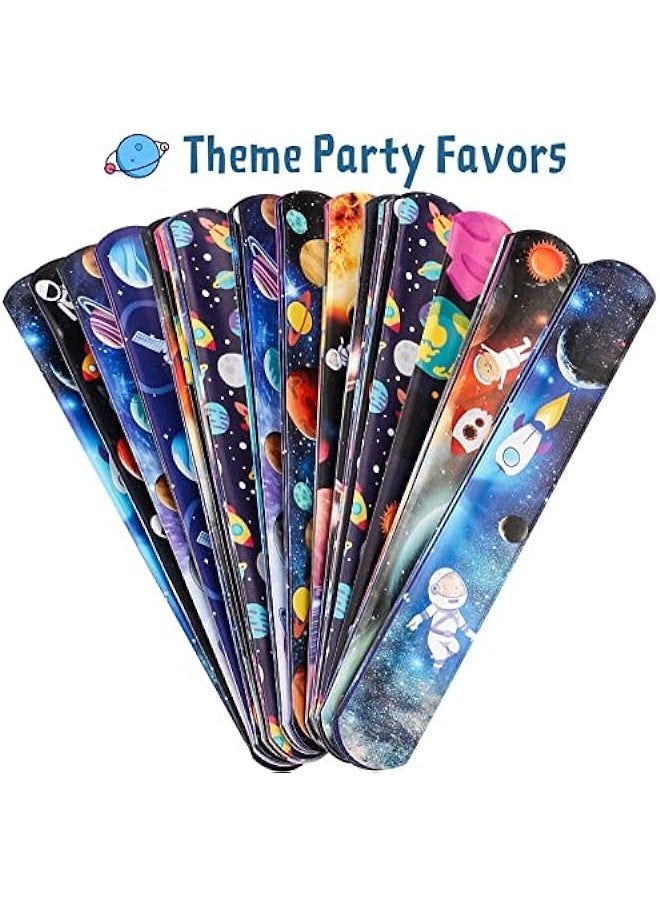 DURKU - Space Slap Bracelets: Planet Design Kids' Snap Bands, Set of 50 - Perfect Class Prizes, Outer Space Party Decorations & Favors - Image 1