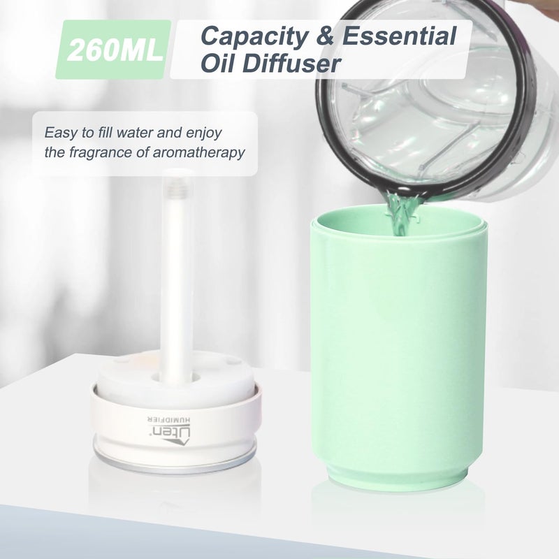 Uten Humidifiers, Humidifier for Bedroom, Can Air Humidifier, Humidifiers for Home and Plants, USB Powered And Battery Powered Portable for Home Office Car Outdoor, 2 Mist Modes, Night Light, Auto-Off - Image 5