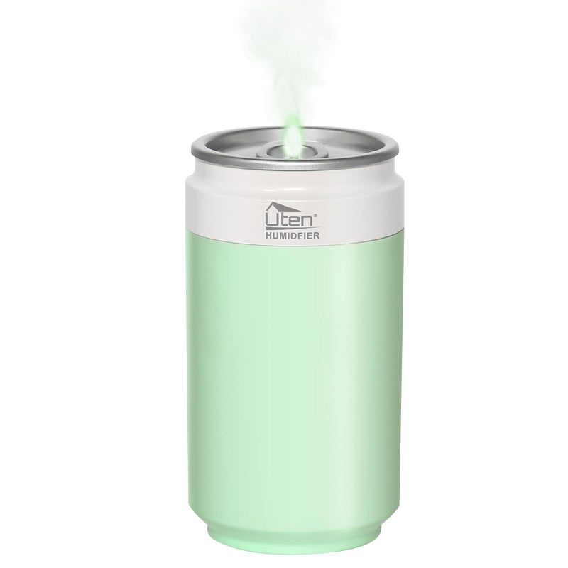Uten Humidifiers, Humidifier for Bedroom, Can Air Humidifier, Humidifiers for Home and Plants, USB Powered And Battery Powered Portable for Home Office Car Outdoor, 2 Mist Modes, Night Light, Auto-Off - Image 1