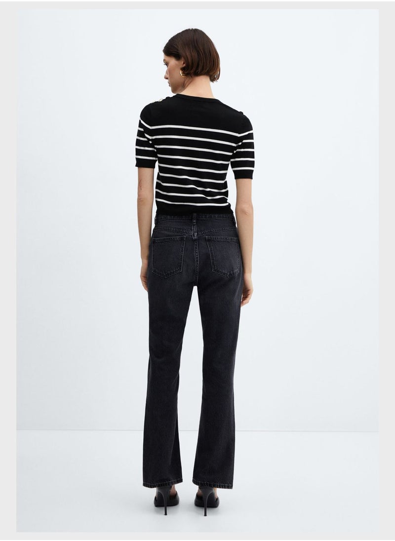 MANGO - Strip Crew Neck Top - Image 1